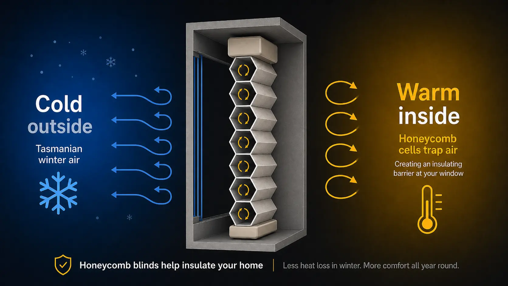 Honeycomb blinds insulation Hobart Tassie Blinds